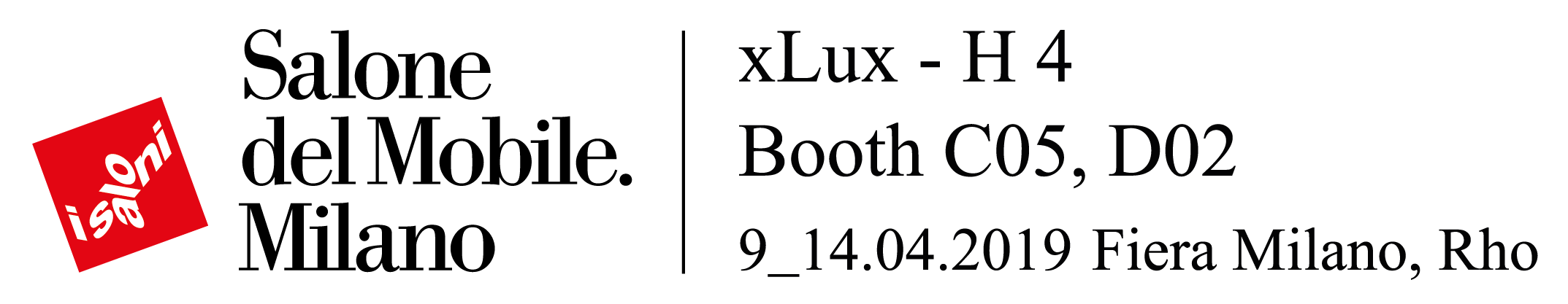 Logo Salone del Mobile. Milano 2019 + Posizione Stand iDOGI